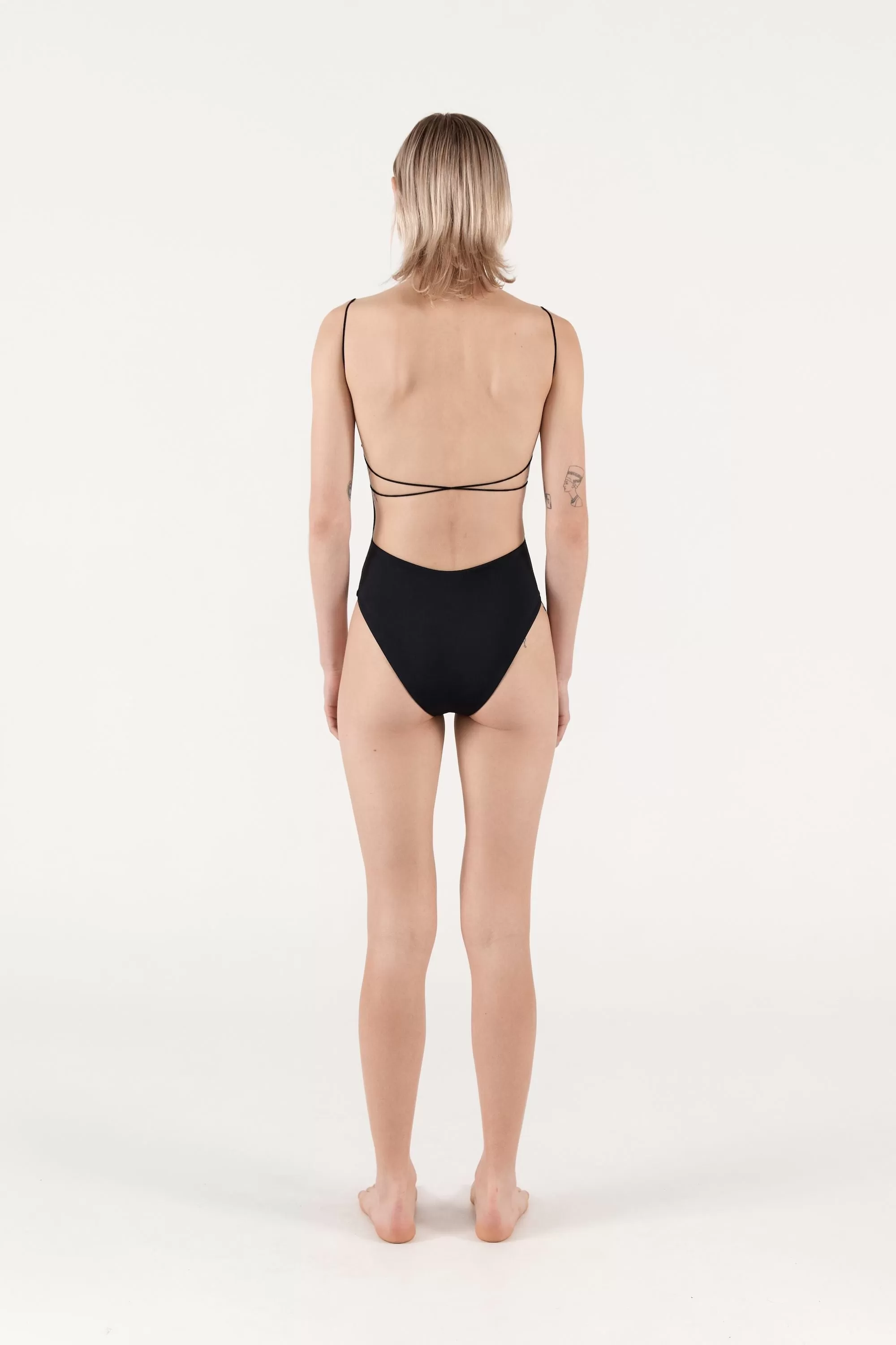 FINE STRAP ONE PIECE-BLACK