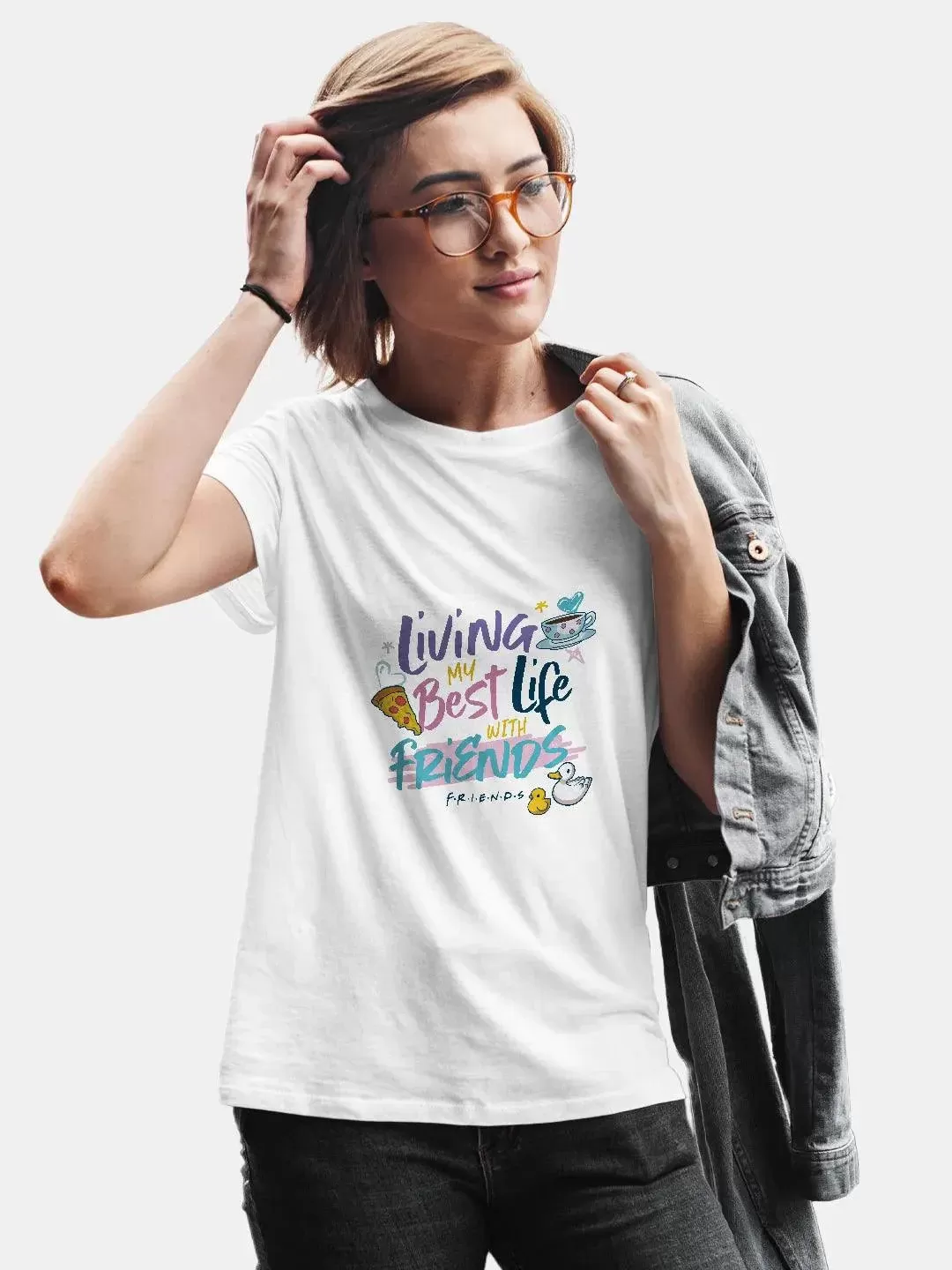 Friends Best  Life With Friends Women Tshirt (Select From Drop Down Menu) (No Cod Allowed On This Product)- Prepaid Orders Only