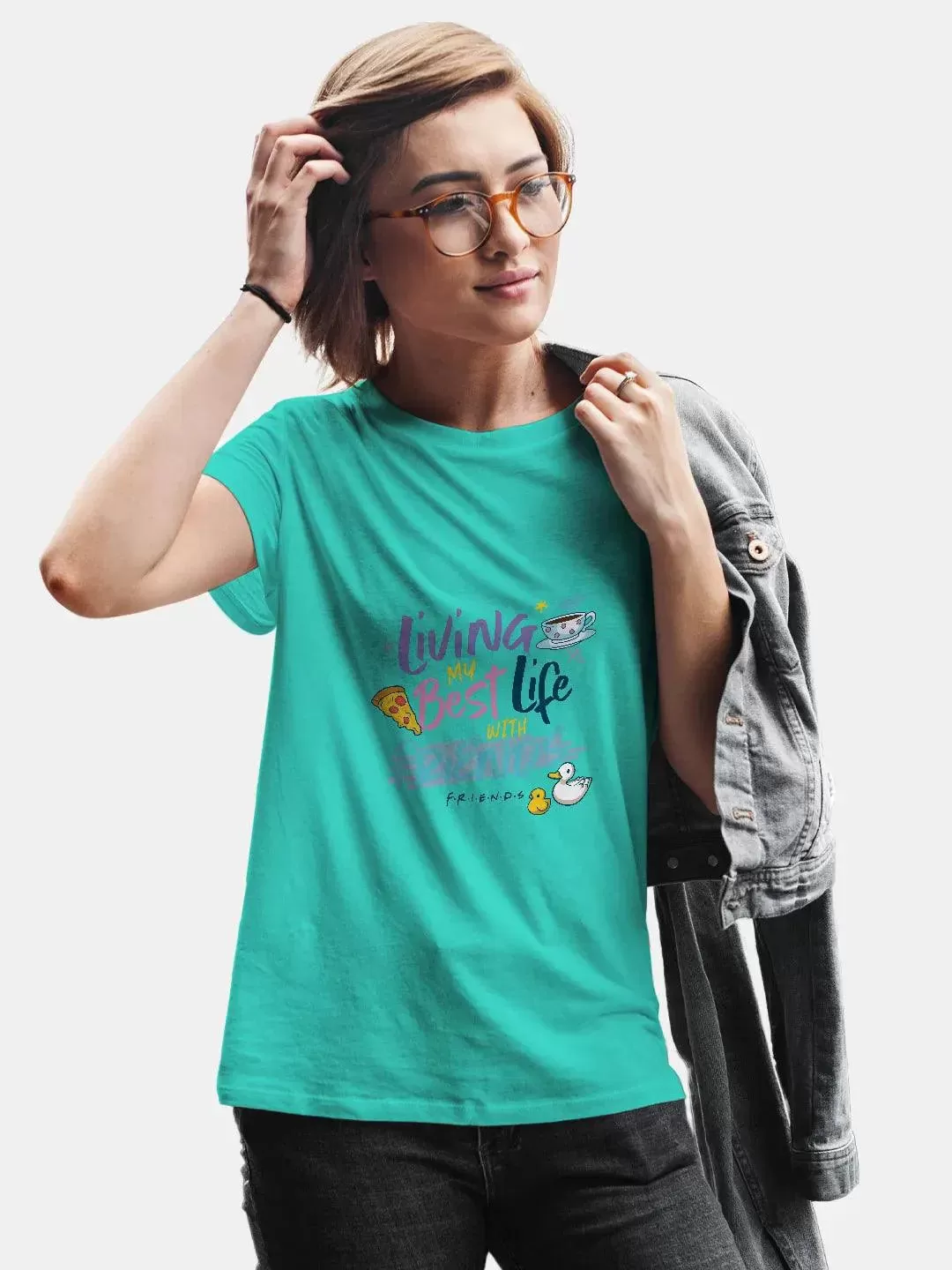 Friends Best  Life With Friends Women Tshirt (Select From Drop Down Menu) (No Cod Allowed On This Product)- Prepaid Orders Only