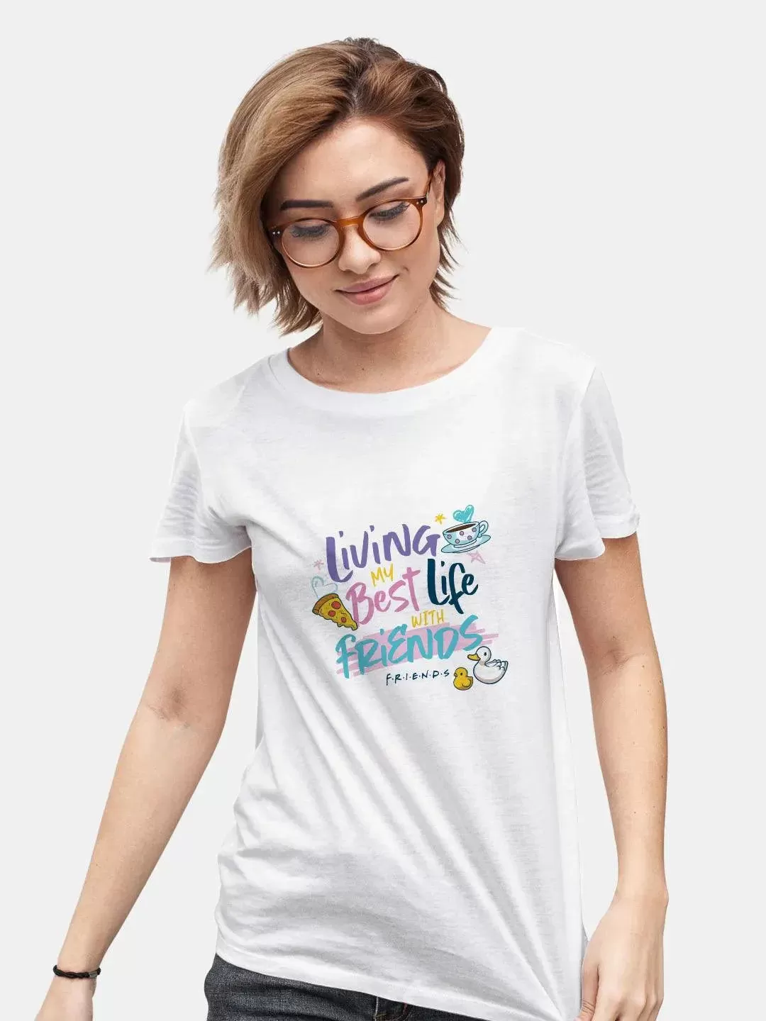 Friends Best  Life With Friends Women Tshirt (Select From Drop Down Menu) (No Cod Allowed On This Product)- Prepaid Orders Only