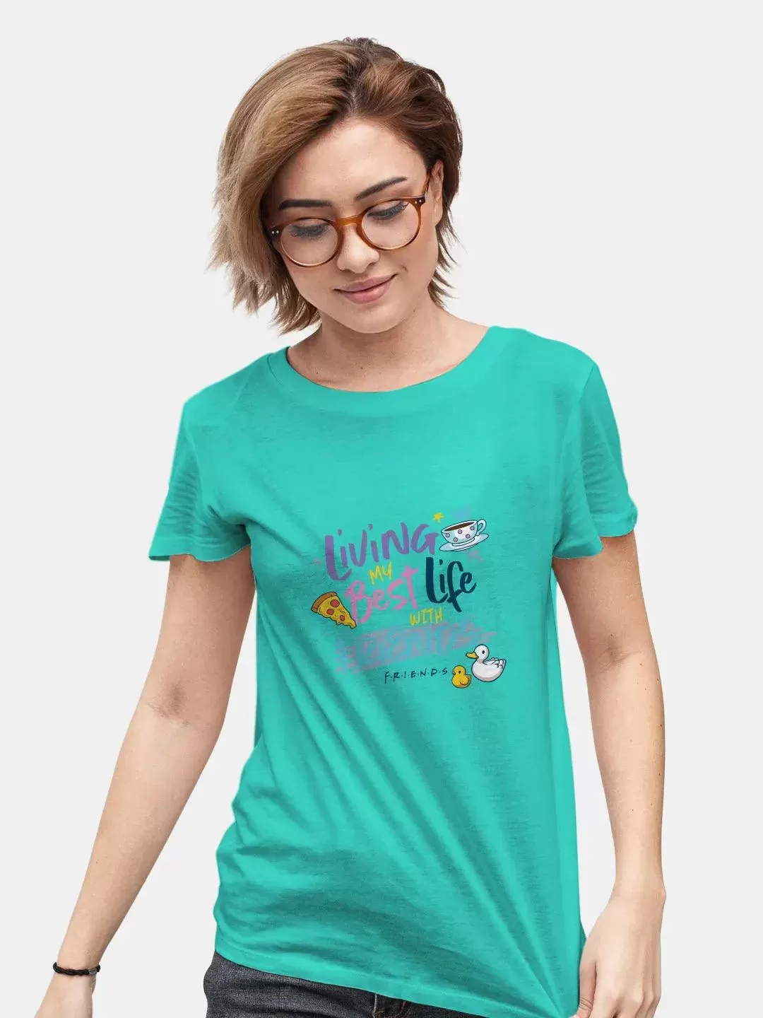 Friends Best  Life With Friends Women Tshirt (Select From Drop Down Menu) (No Cod Allowed On This Product)- Prepaid Orders Only