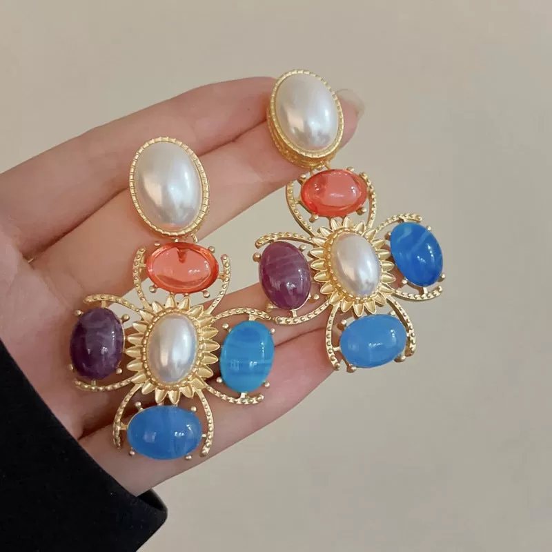 Geometry Pearl Statement Earrings