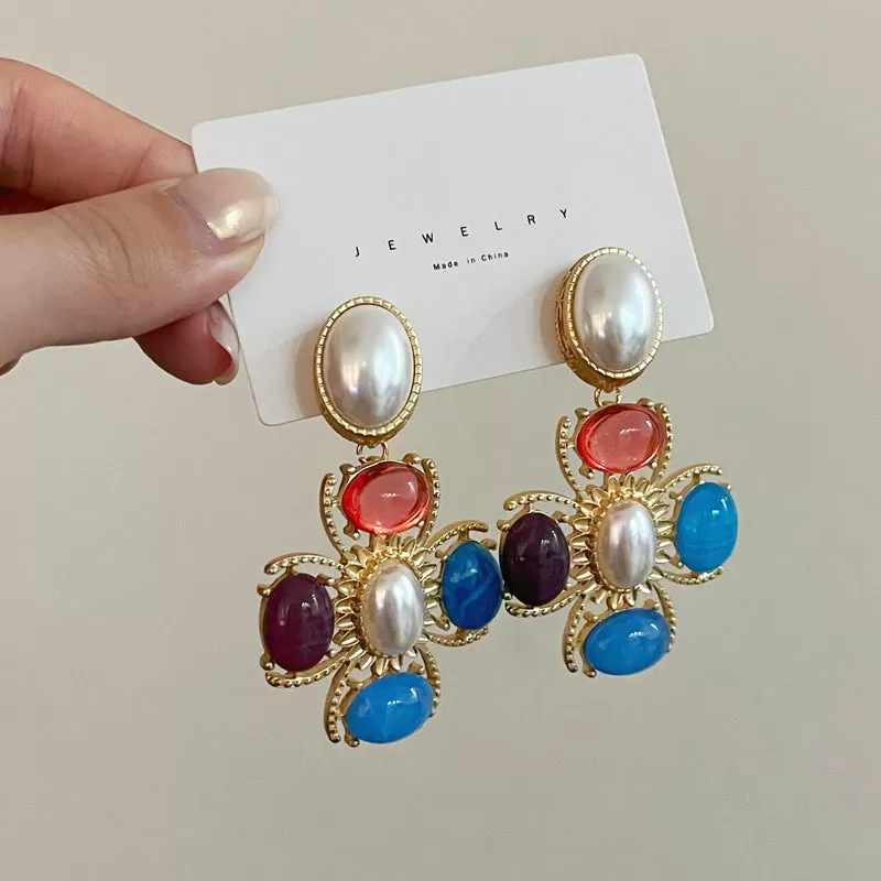 Geometry Pearl Statement Earrings