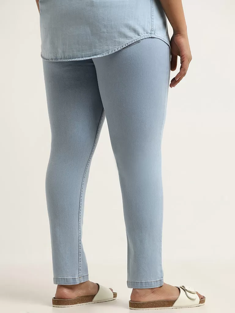 Gia Light Blue Slim Fit Mid Rise Jeggings