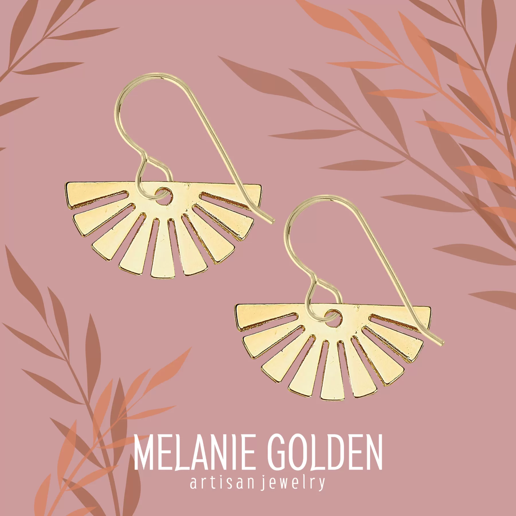 Gold Fan Earrings