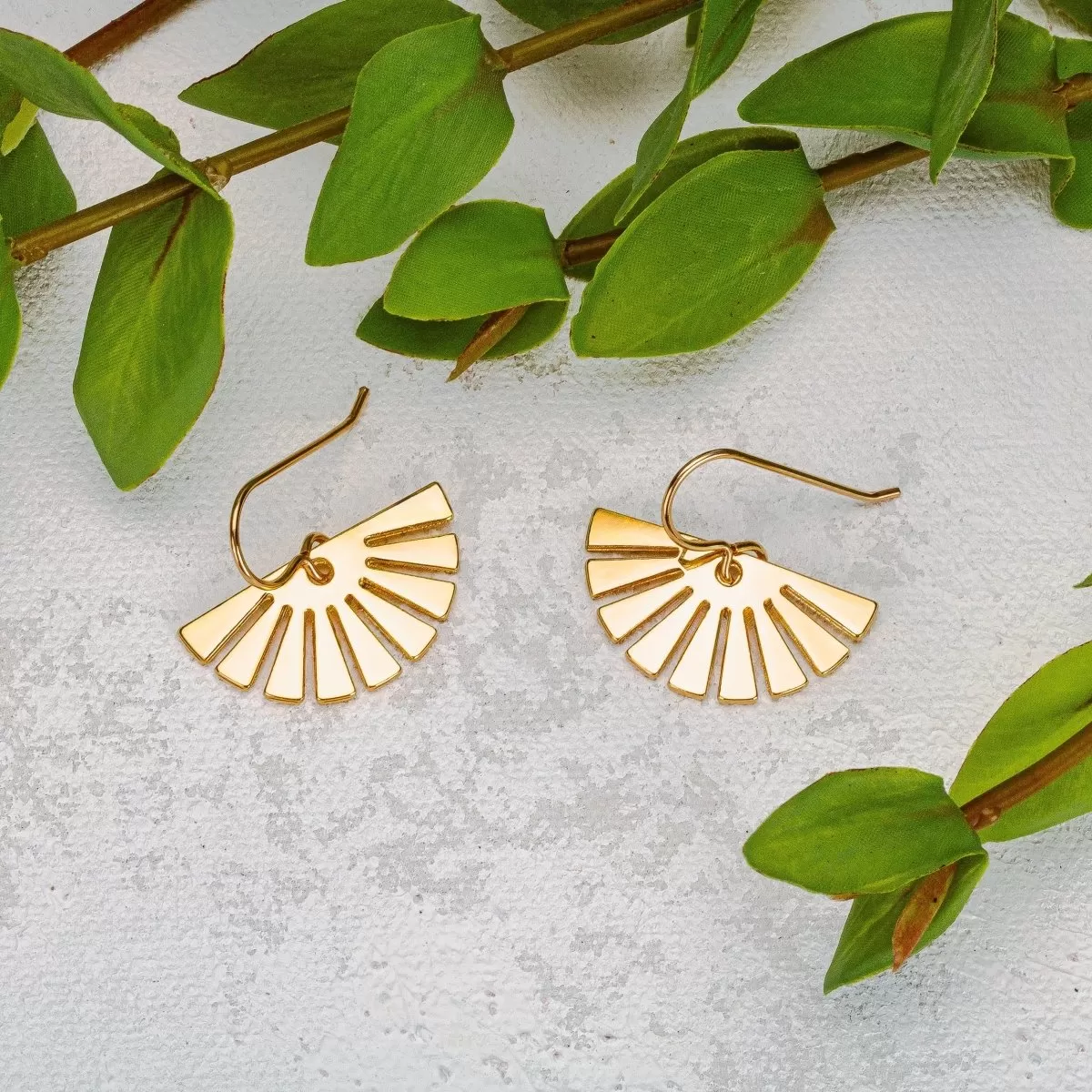 Gold Fan Earrings