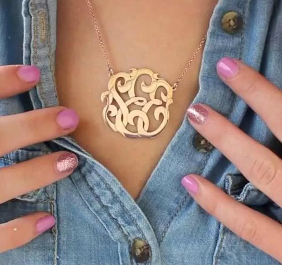 Gold Vermeil Monogram Necklace