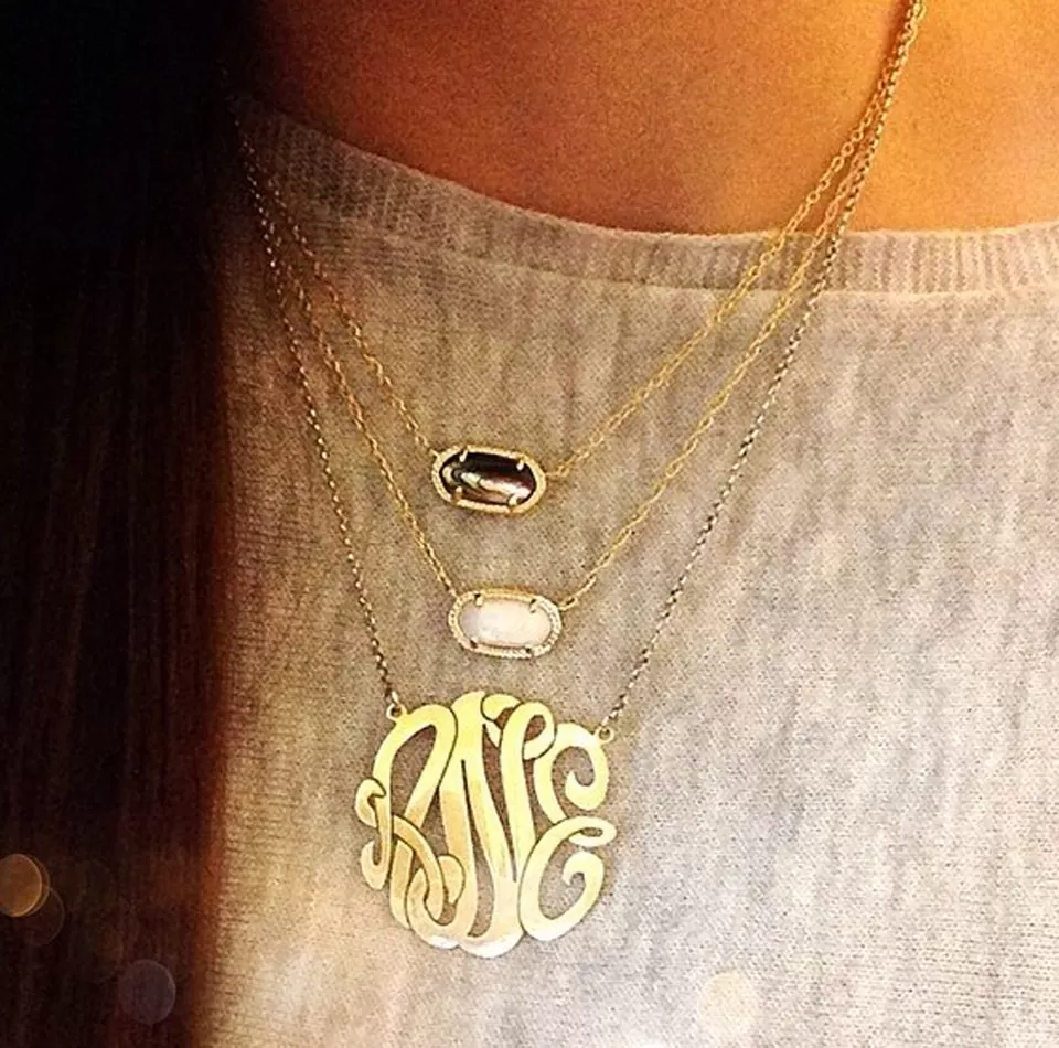 Gold Vermeil Monogram Necklace