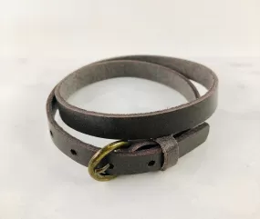 Grey Leather Buckle Bracelet