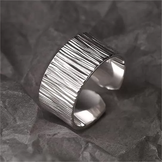 Irregular Textured Punk Vintage Plain Ring