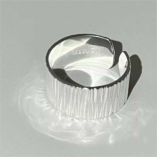 Irregular Textured Punk Vintage Plain Ring