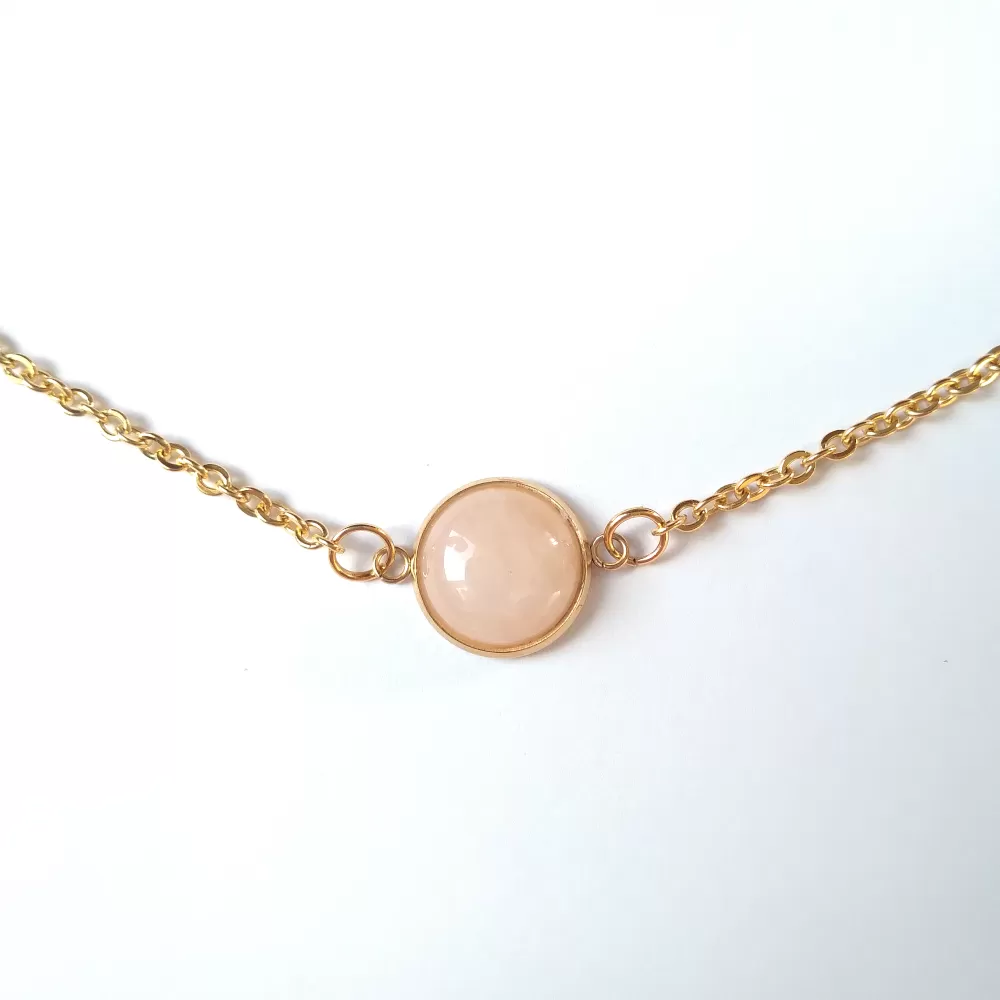 Jill Rose Quartz Single Stone Gem Drop Pendant