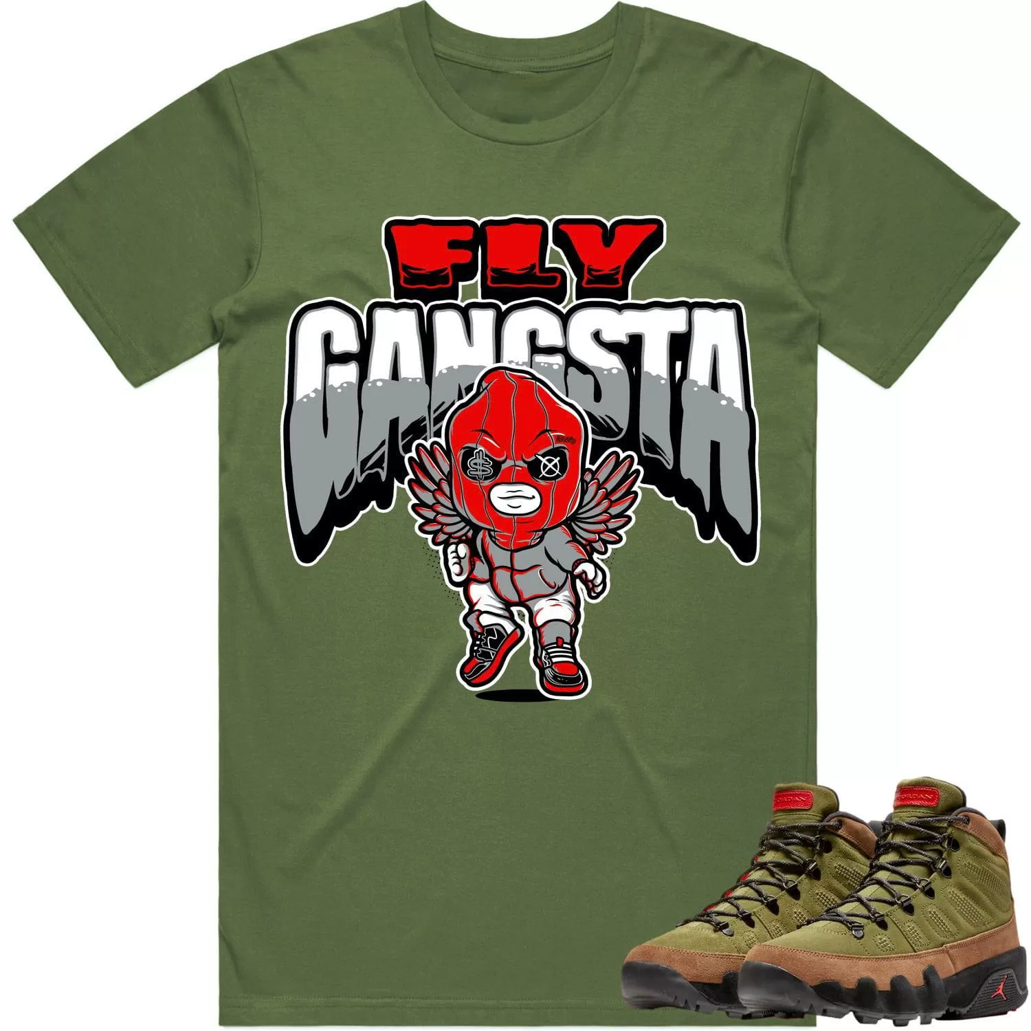 Jordan 9 Beef Broccoli 9s Shirt to Match - RED FLY GANGSTA