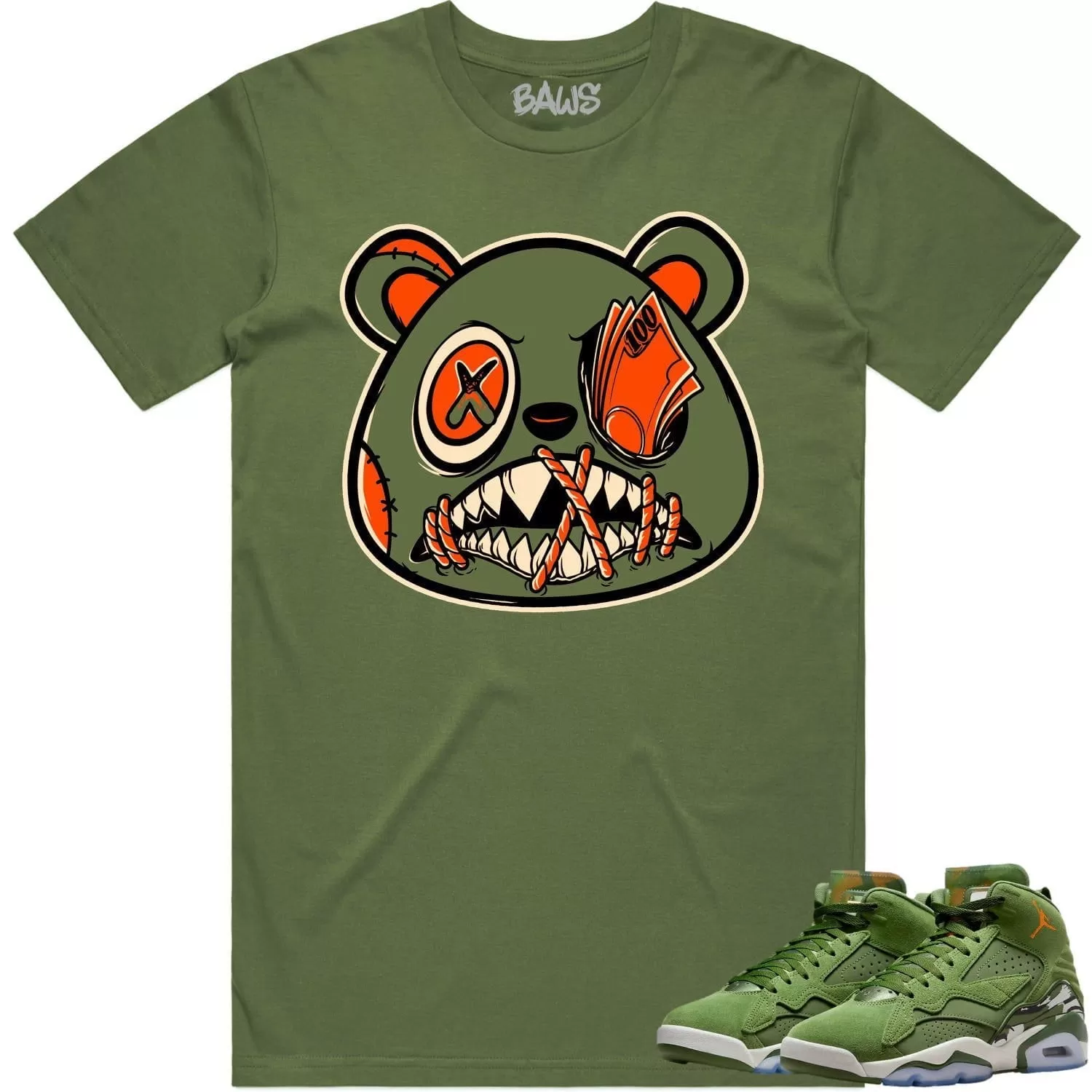 Jordan MVP 678 Sky J Olive Shirt to Match - CELADON MONEY TALKS BAWS