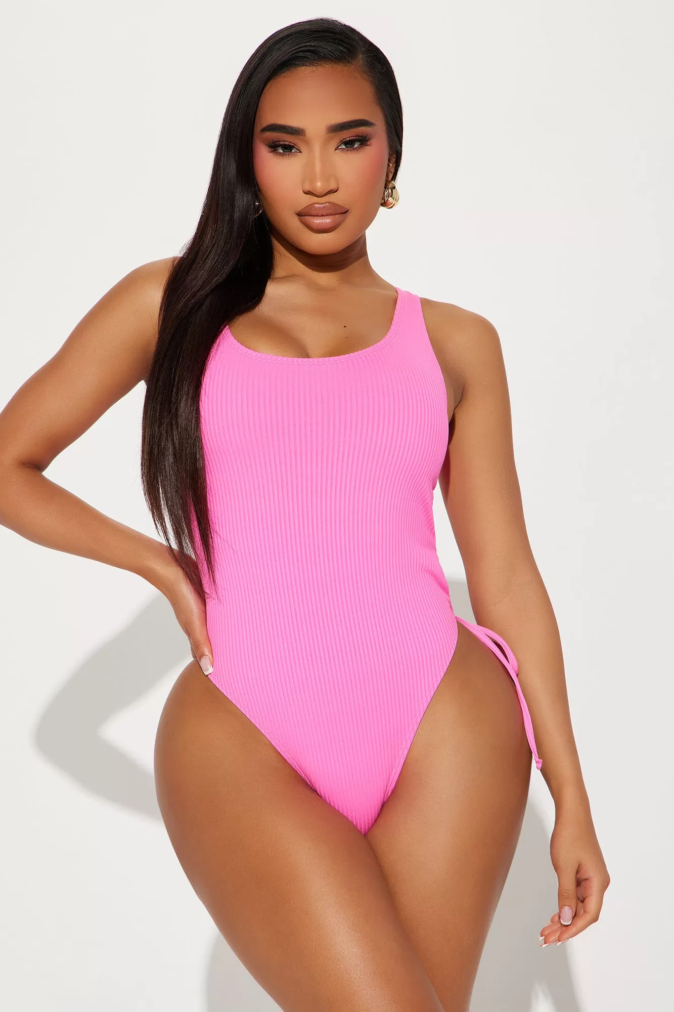 Judy Ruched One Piece Swimsuit - Hot Pink