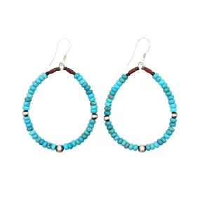 Kingman Turquoise & Coral Earrings