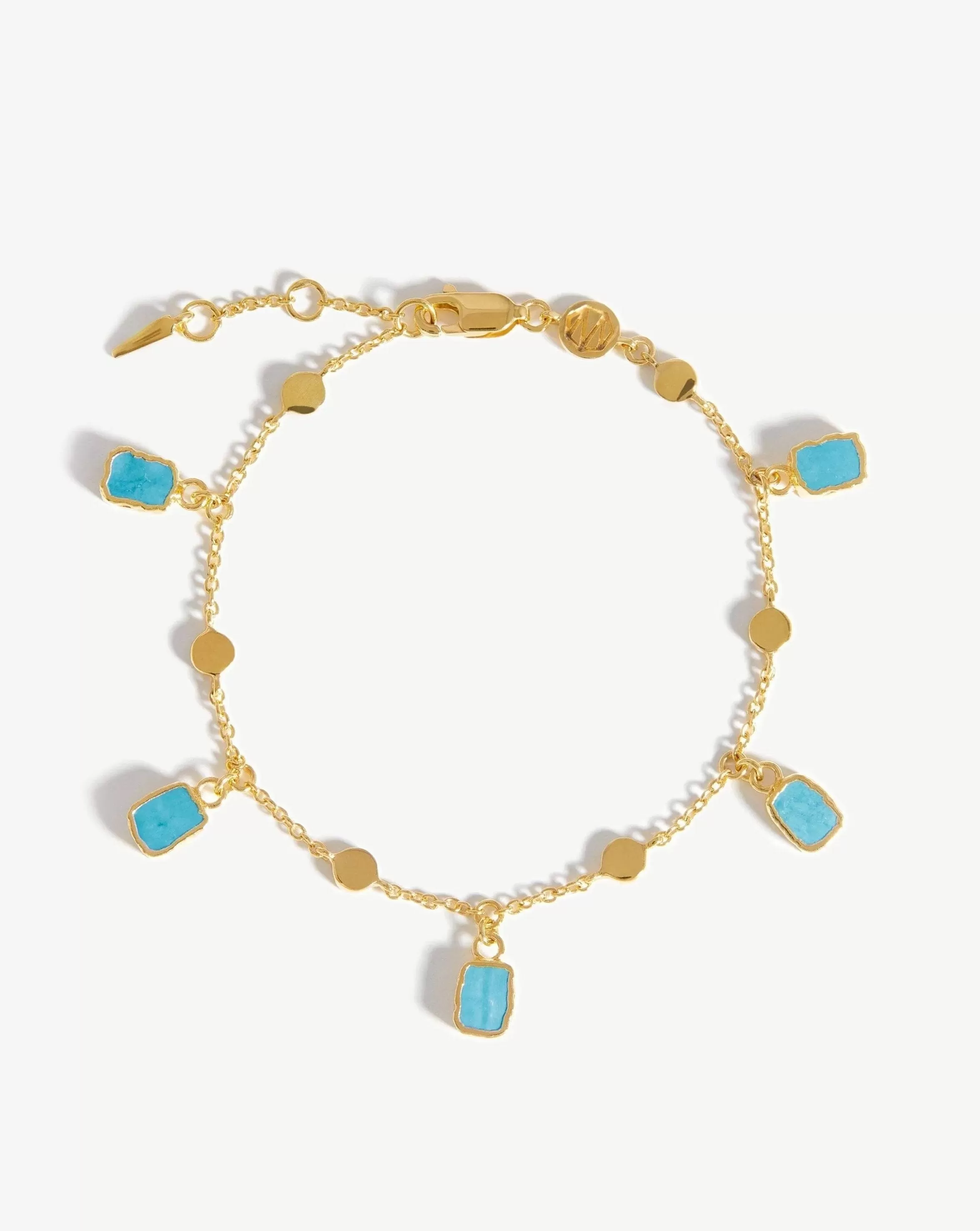 Lena Charm Bracelet | 18ct Gold Plated Vermeil/Turquoise