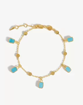 Lena Charm Bracelet | 18ct Gold Plated Vermeil/Turquoise