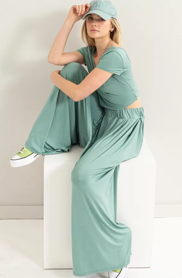 Lily Green Jersey Pants Set