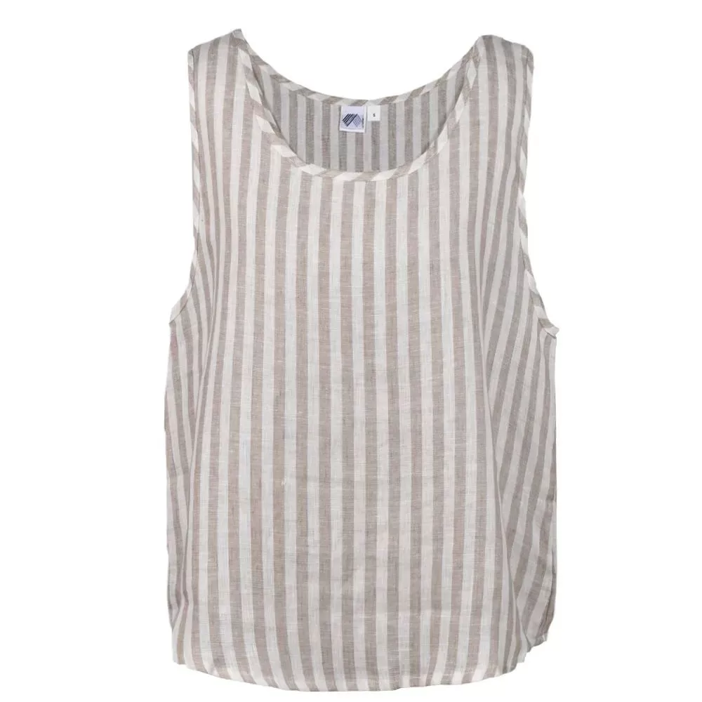 Linen Pyjama Top Liga Wide Stripes