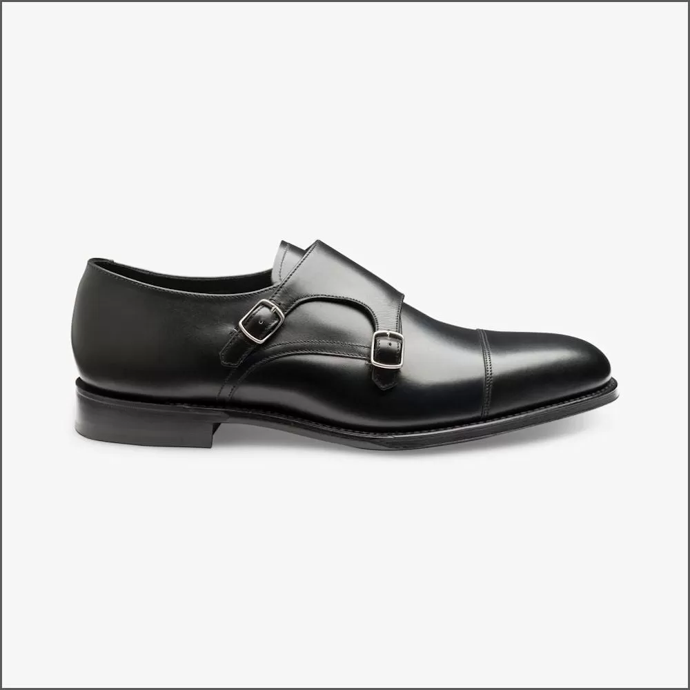 Loake Cannon Black Leather Buckle Monk Shoe Size 9 Only*