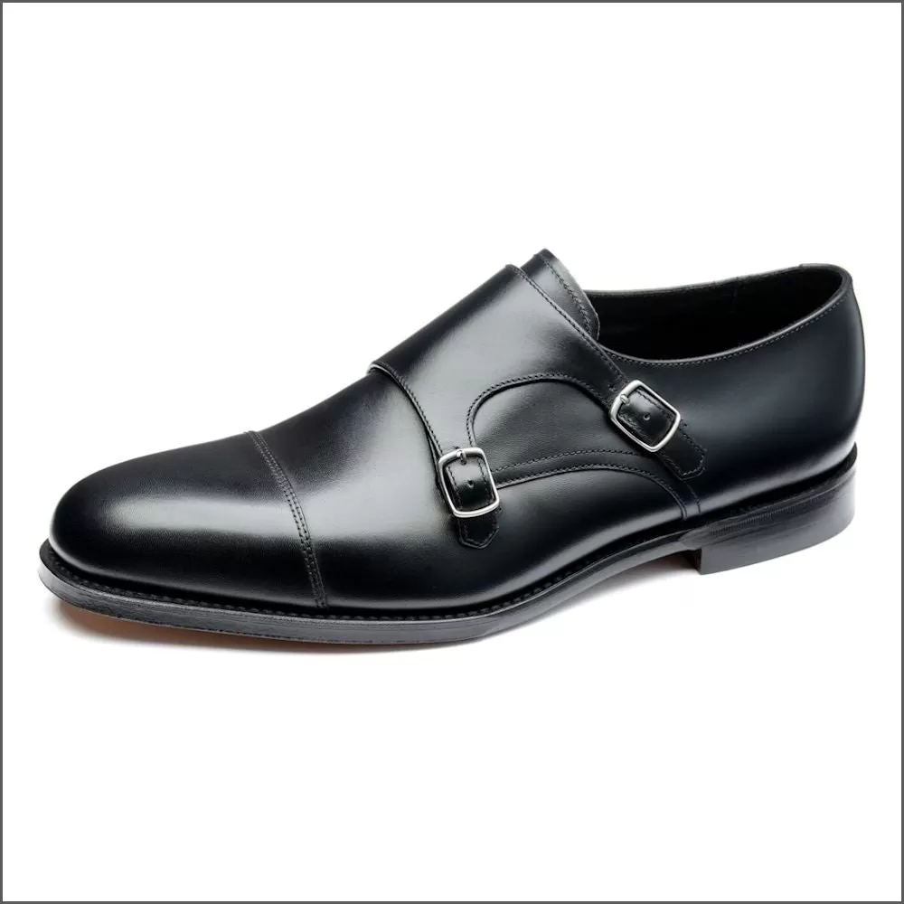 Loake Cannon Black Leather Buckle Monk Shoe Size 9 Only*