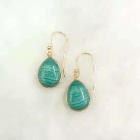 Malachite Single Drop Hook Earrings