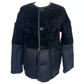 Marni Brand New £3350 Navy Reversible Shearling Boxy Jacket XXS/XS/S