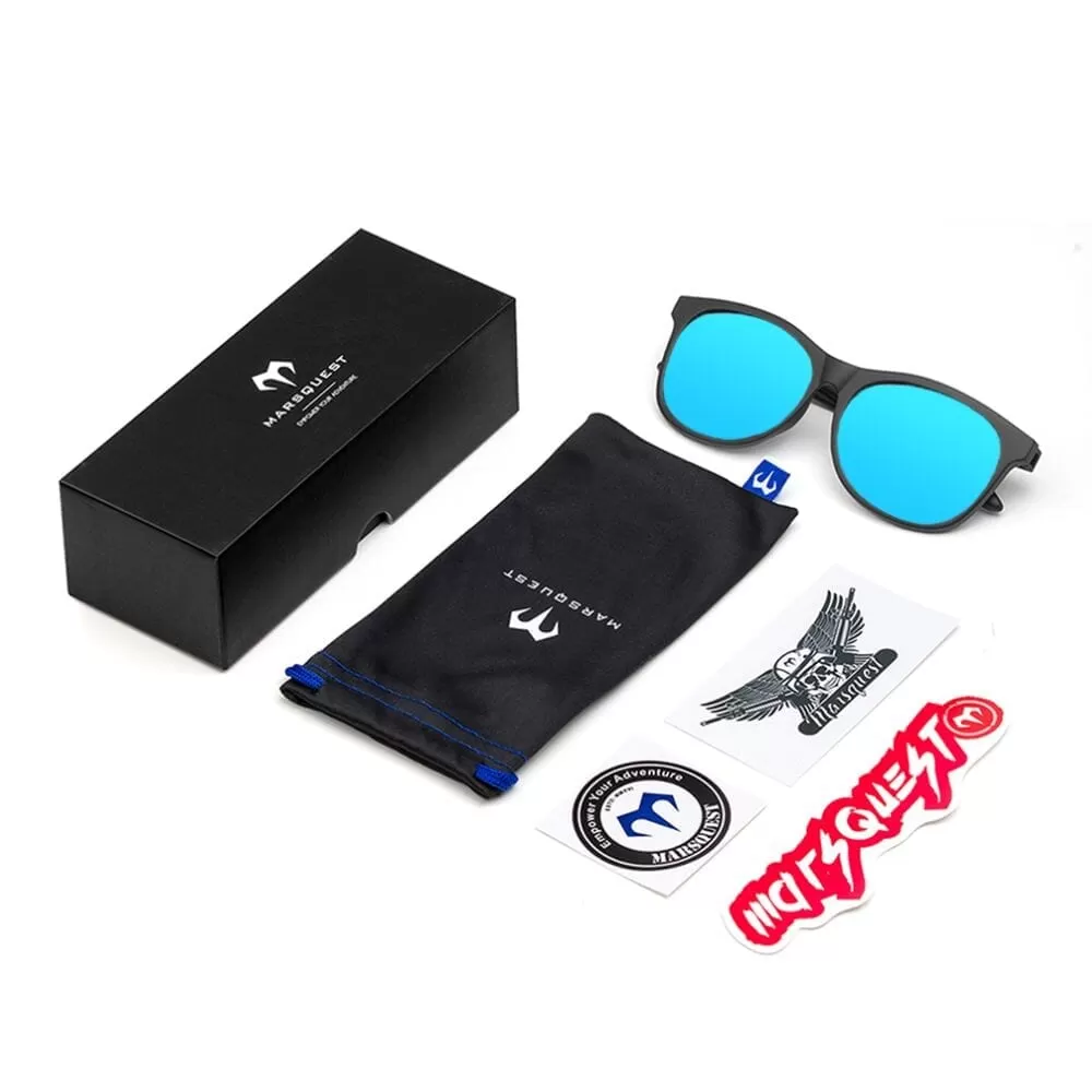 Marsquest Momentum Sunglasses - Carbon Black & Neon Blue