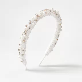 Mia Pearl and Crystal Rolled Headband