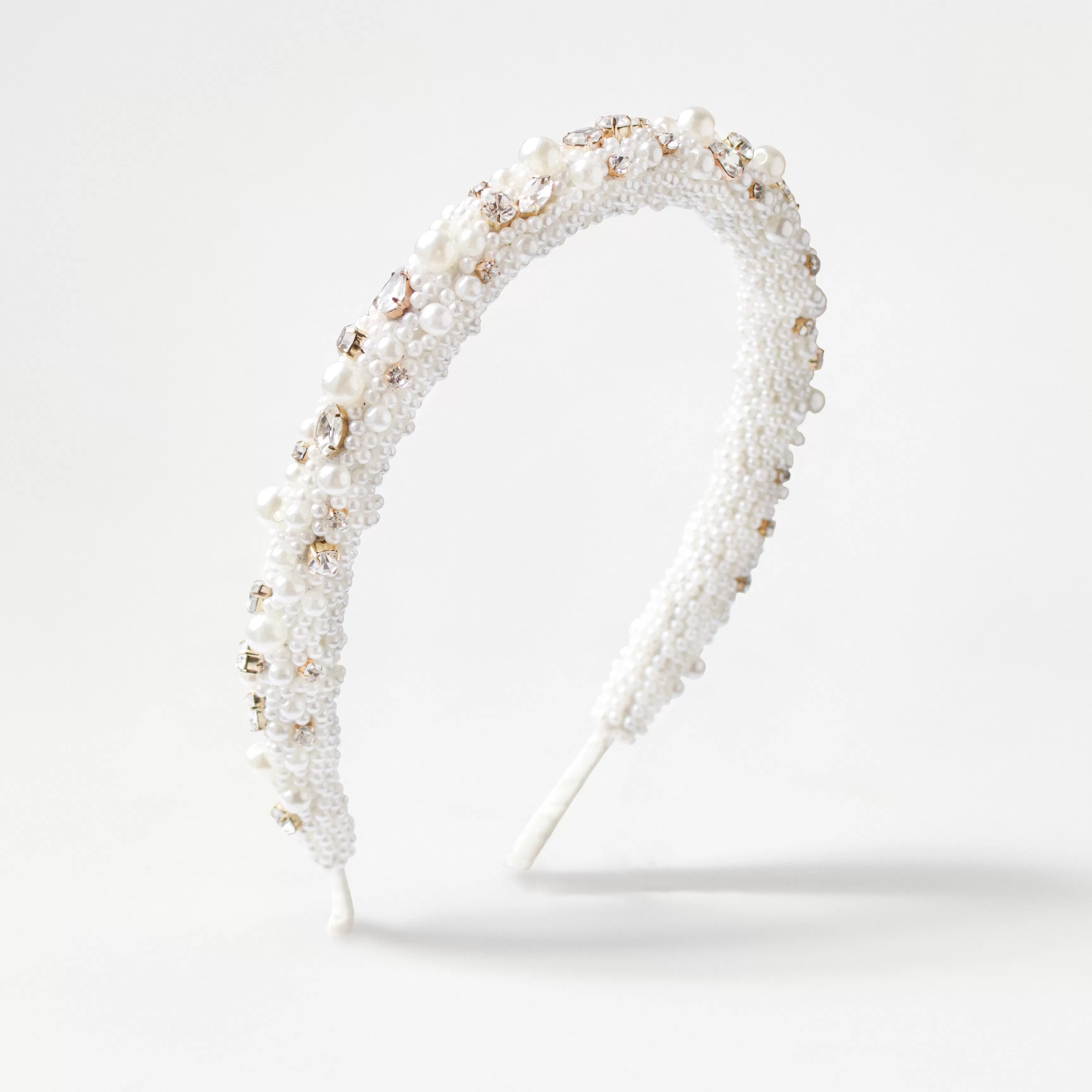 Mia Pearl and Crystal Rolled Headband