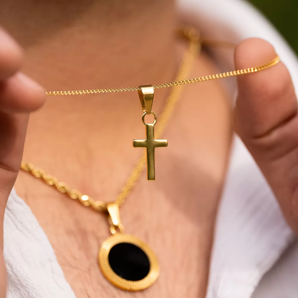 Mini Cross Pendant - 18K Gold