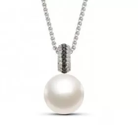 Modern Pearl & Diamond Pendant