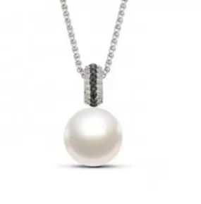 Modern Pearl & Diamond Pendant