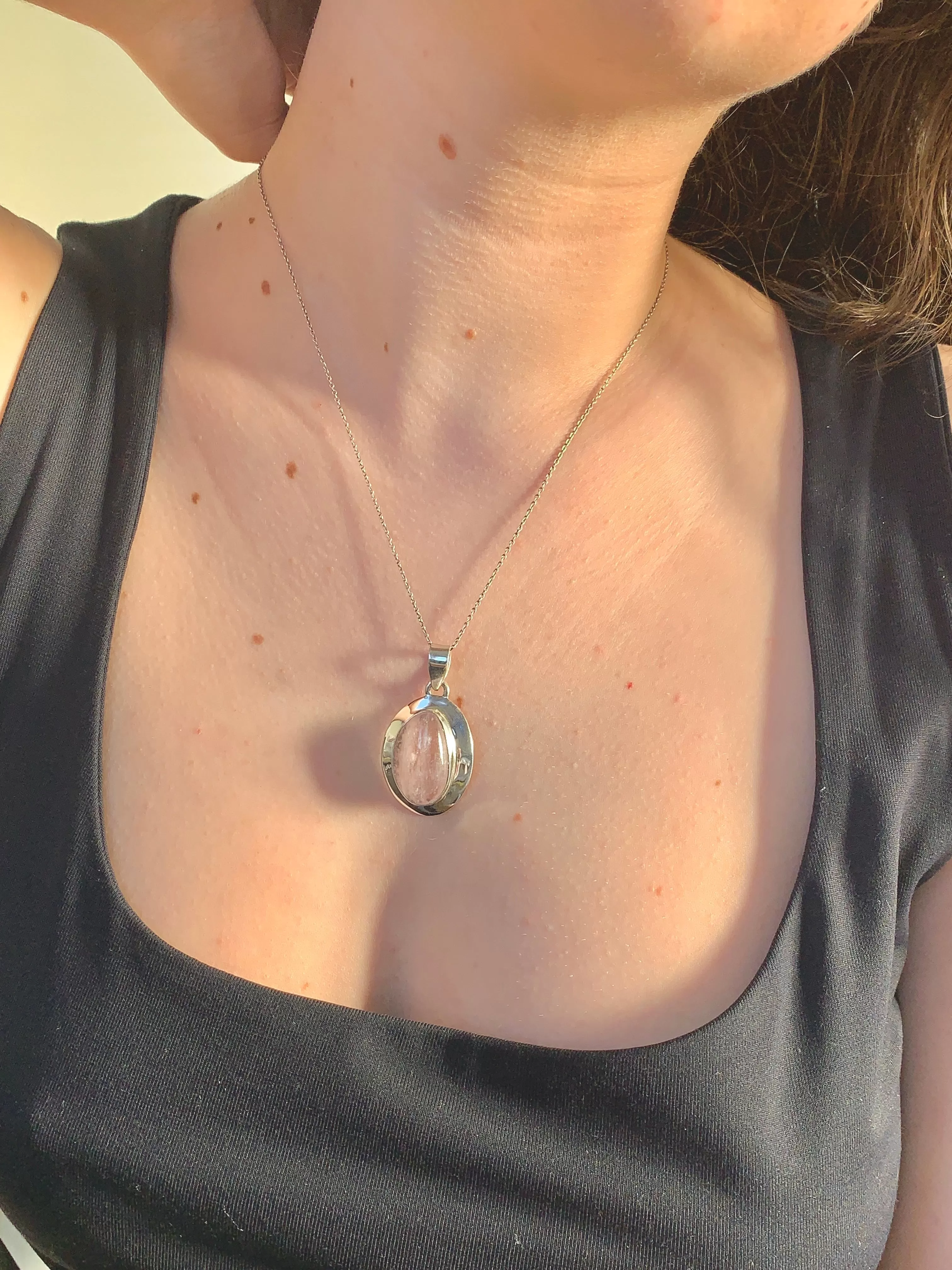 Morganite Medea Pendant - Long Freeform