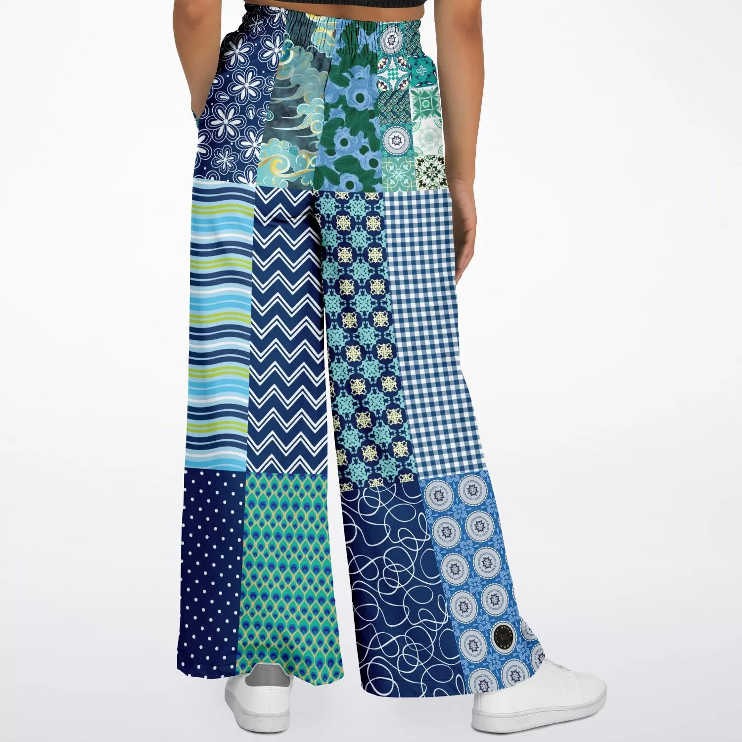 Mykonos Floral Patchwork Eco-Poly Stretchy Phat Bellbottoms