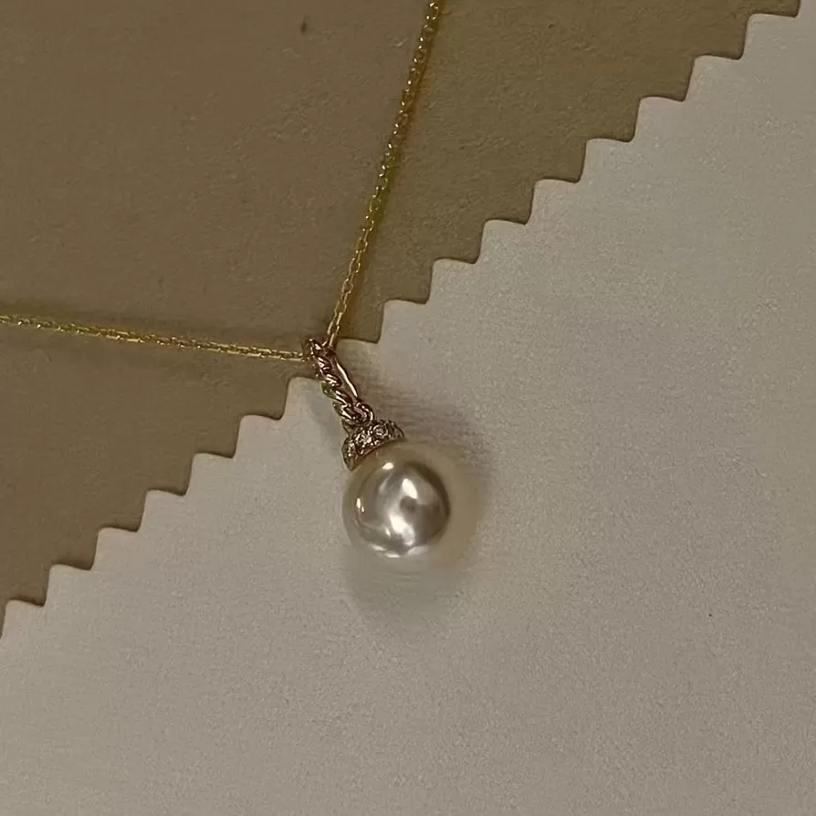 Nature-Inspired 925 Sterling Silver Necklace with 8-8.5mm White Pearls - Perfect Birthday Gift for Women