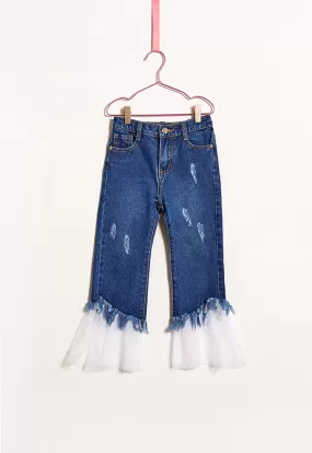 Net Hem Tassel Jeans