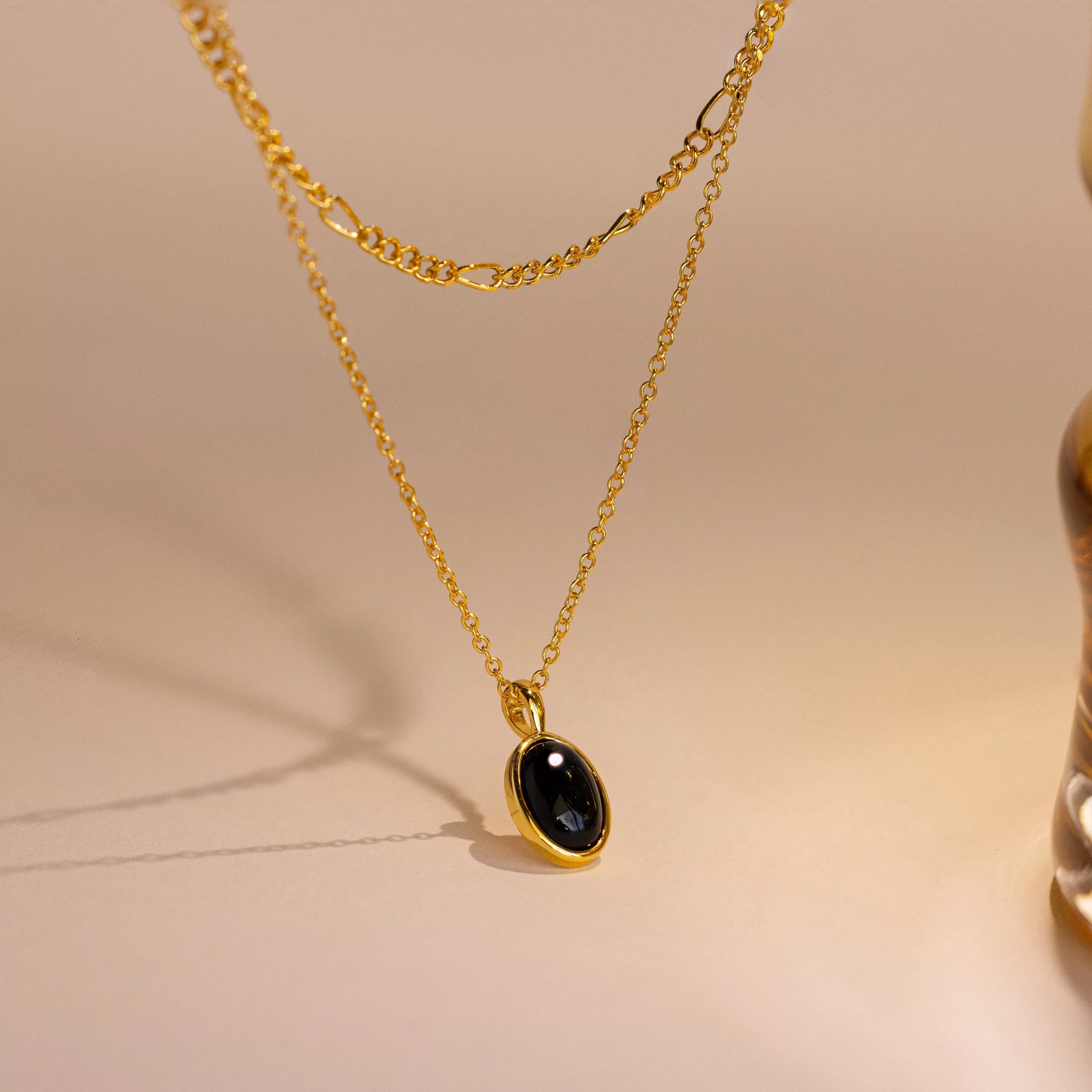 Onyx Figaro Duo Necklace