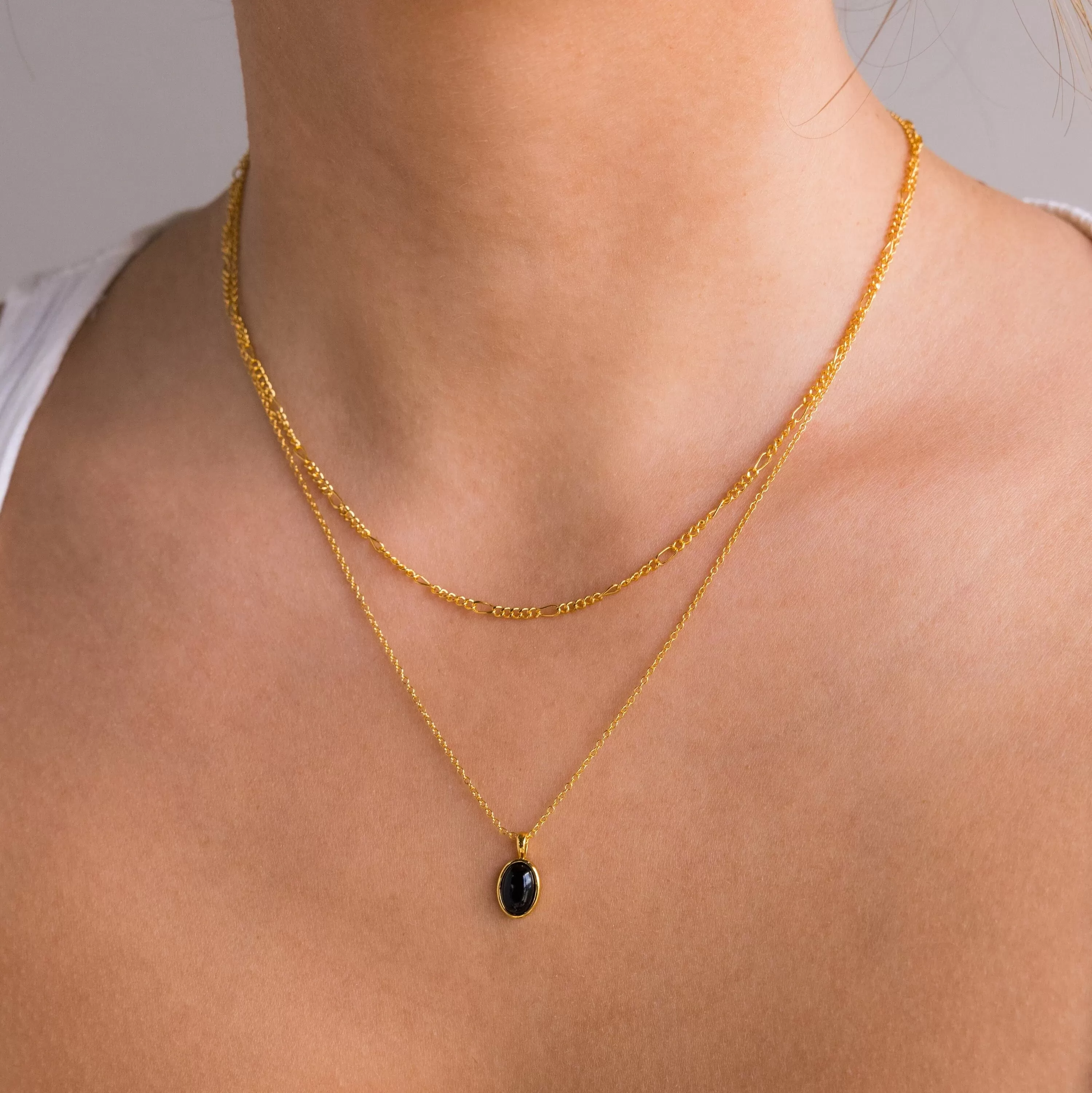 Onyx Figaro Duo Necklace