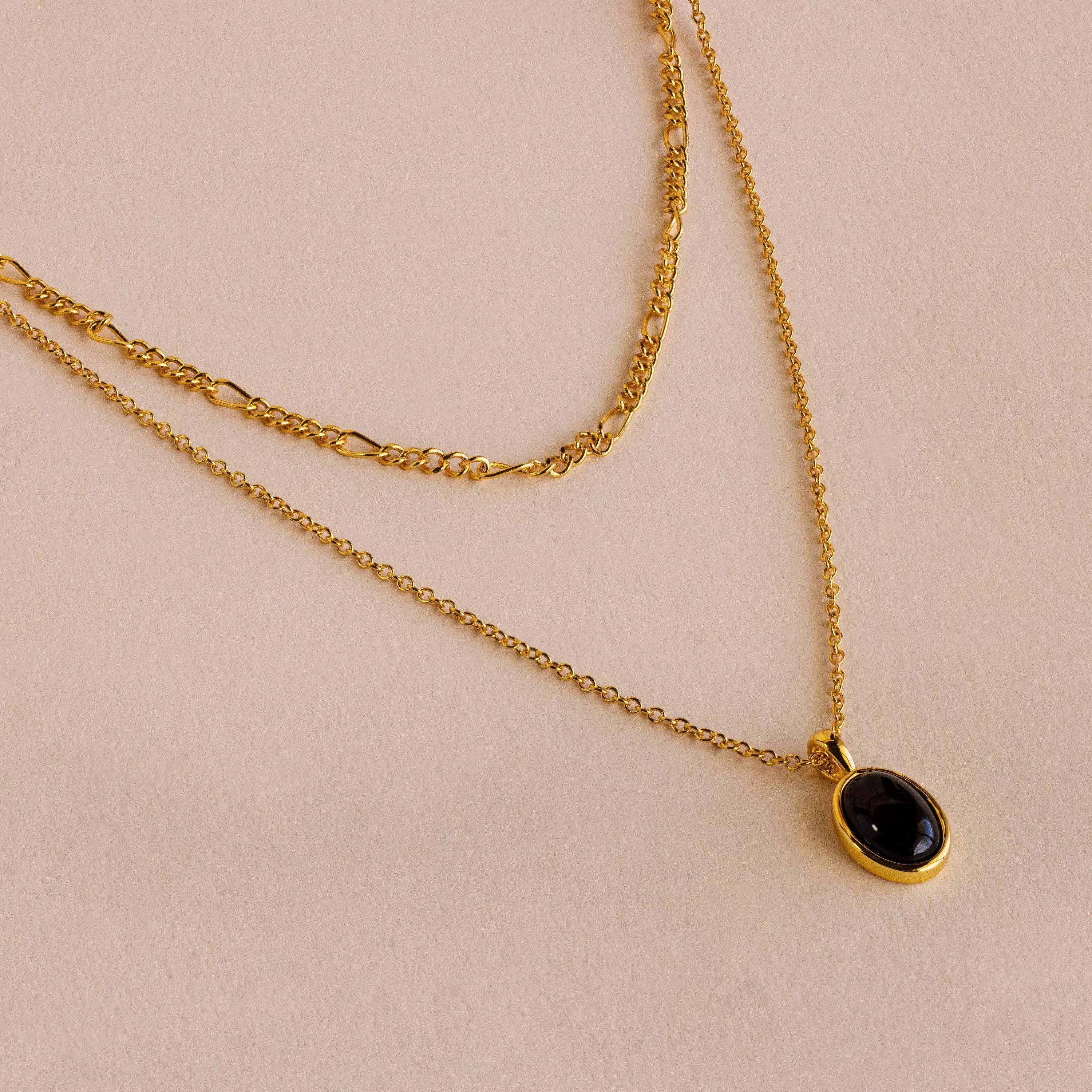 Onyx Figaro Duo Necklace