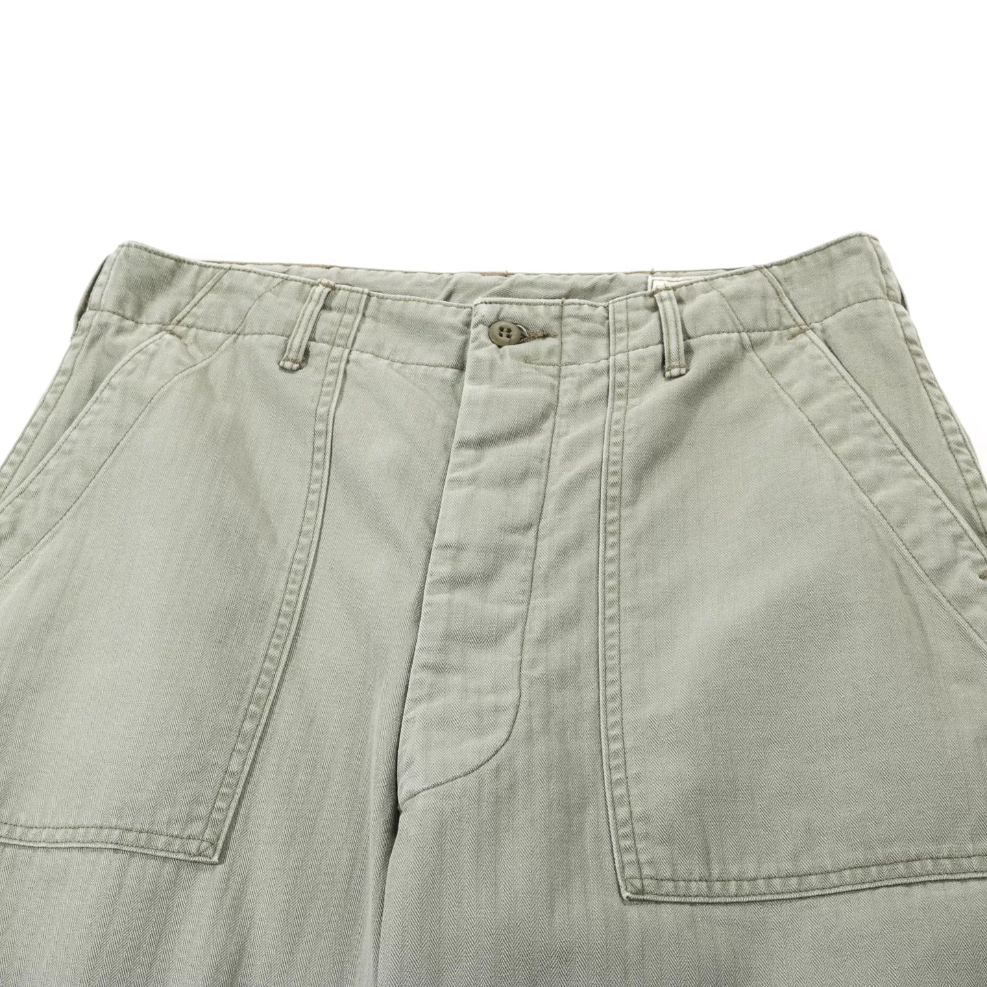 ORSLOW HERRINGBONE SUMMER FATIGUE PANTS GREEN