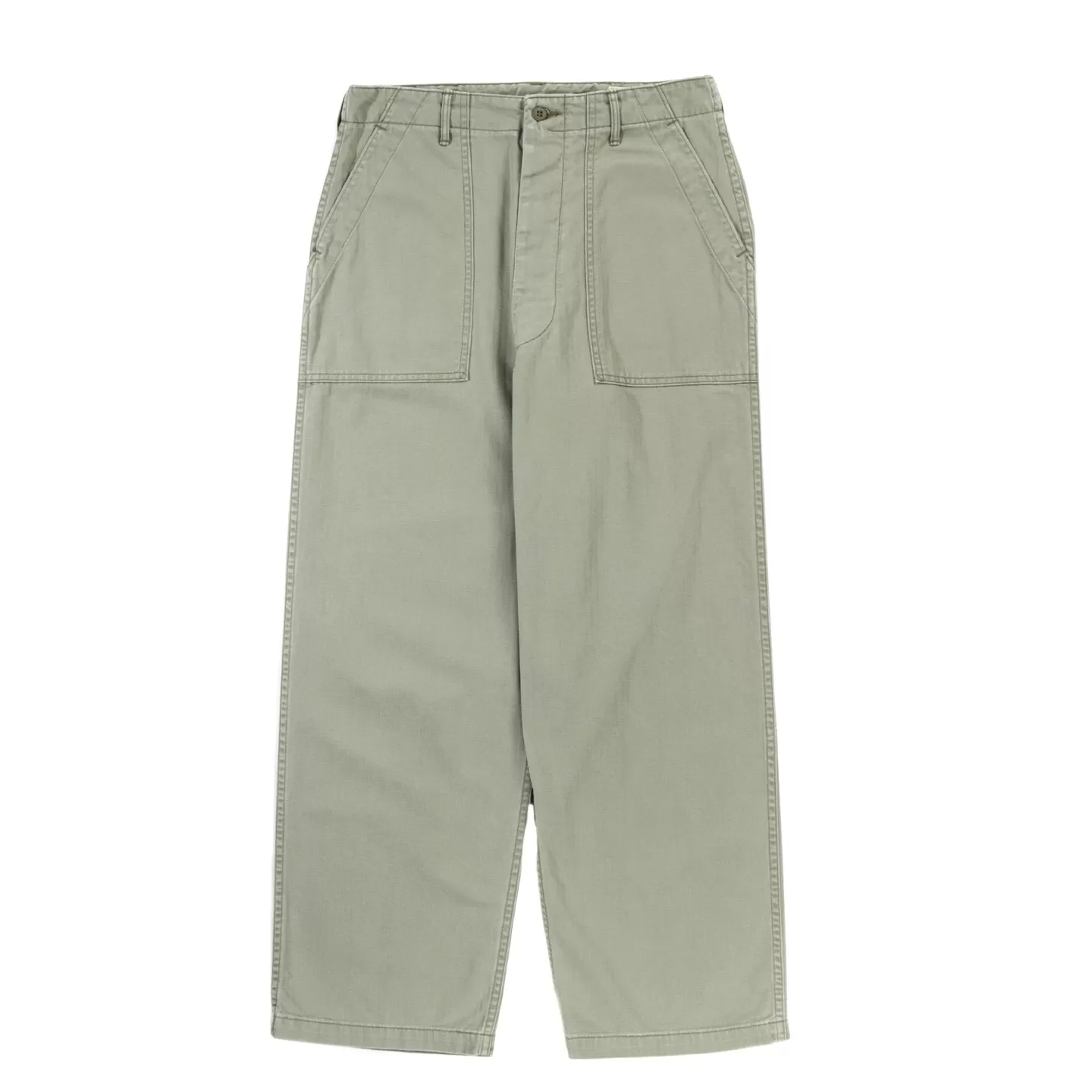 ORSLOW HERRINGBONE SUMMER FATIGUE PANTS GREEN