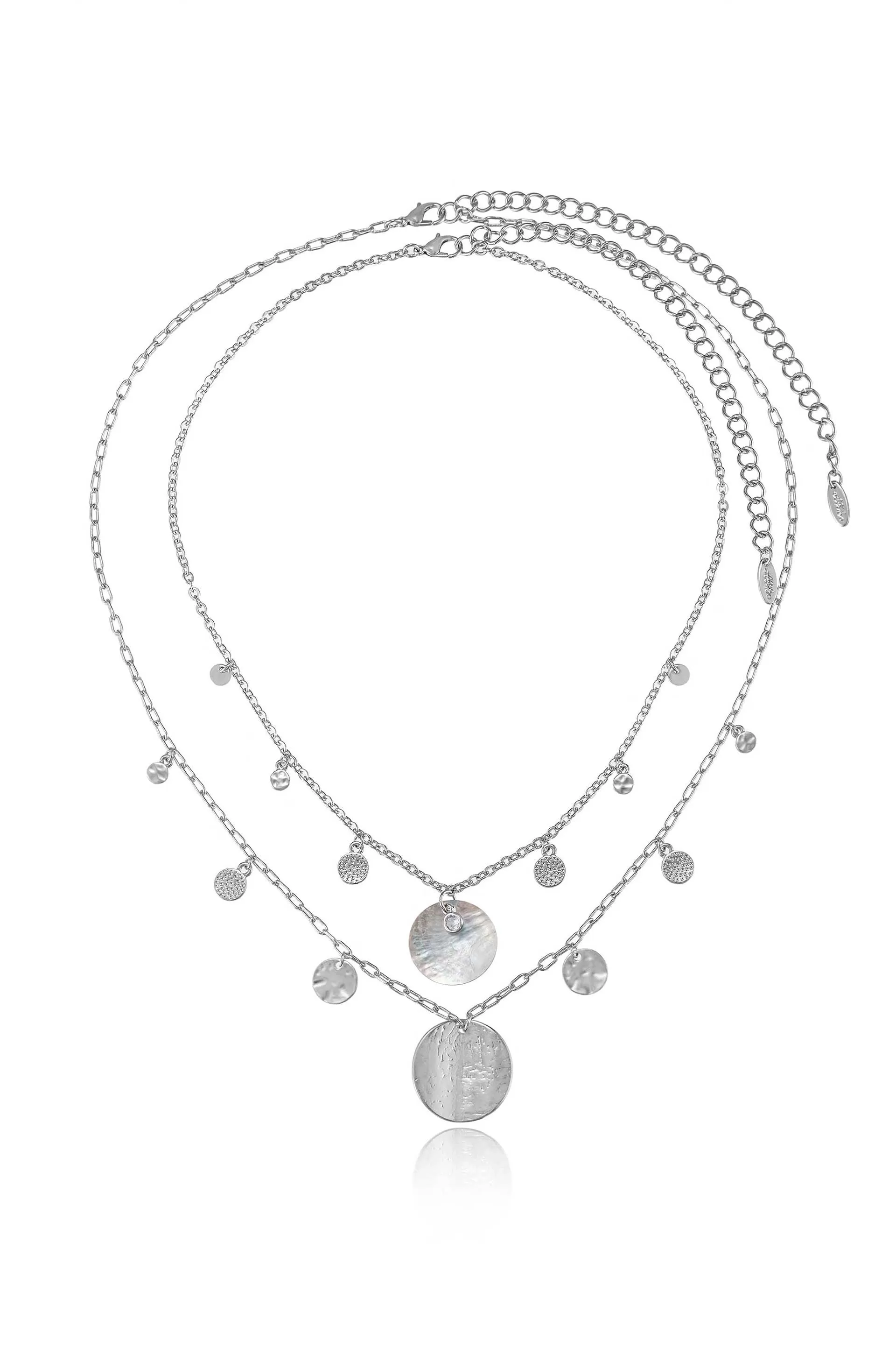 Pacific Princess Layered Shell Disc Necklace Set