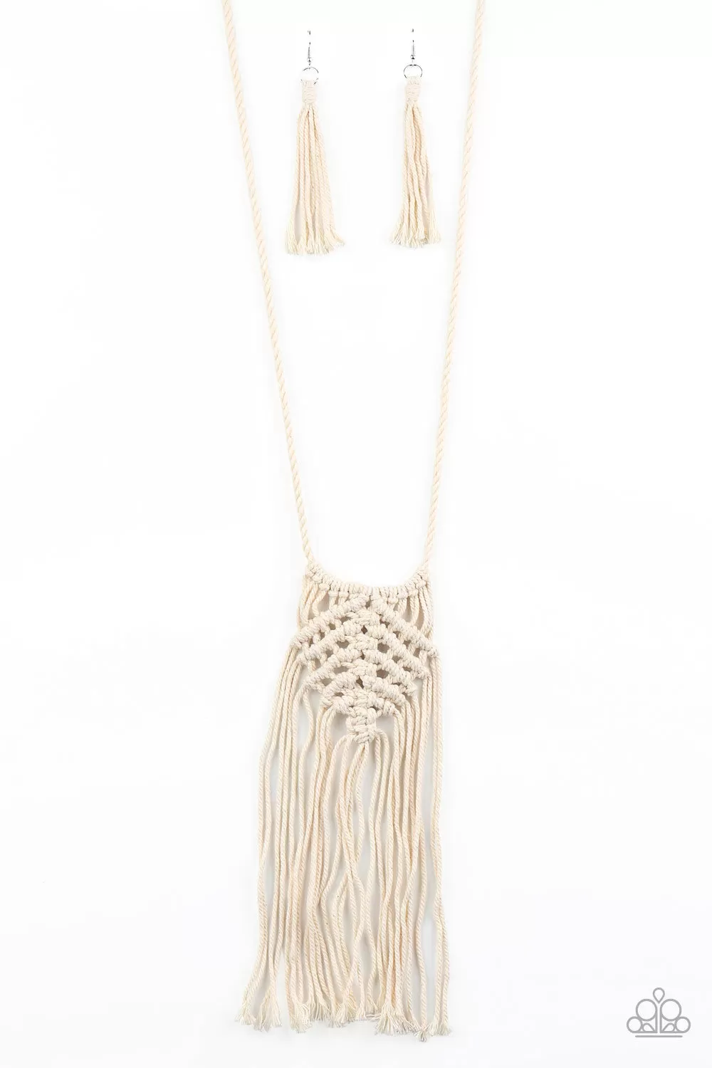 Paparazzi Accessories - Macrame Mantra - White Necklace