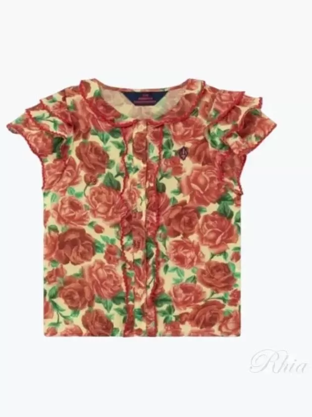 Parakit Kids Flower Short Sleeve Blouse S21064 222 CA