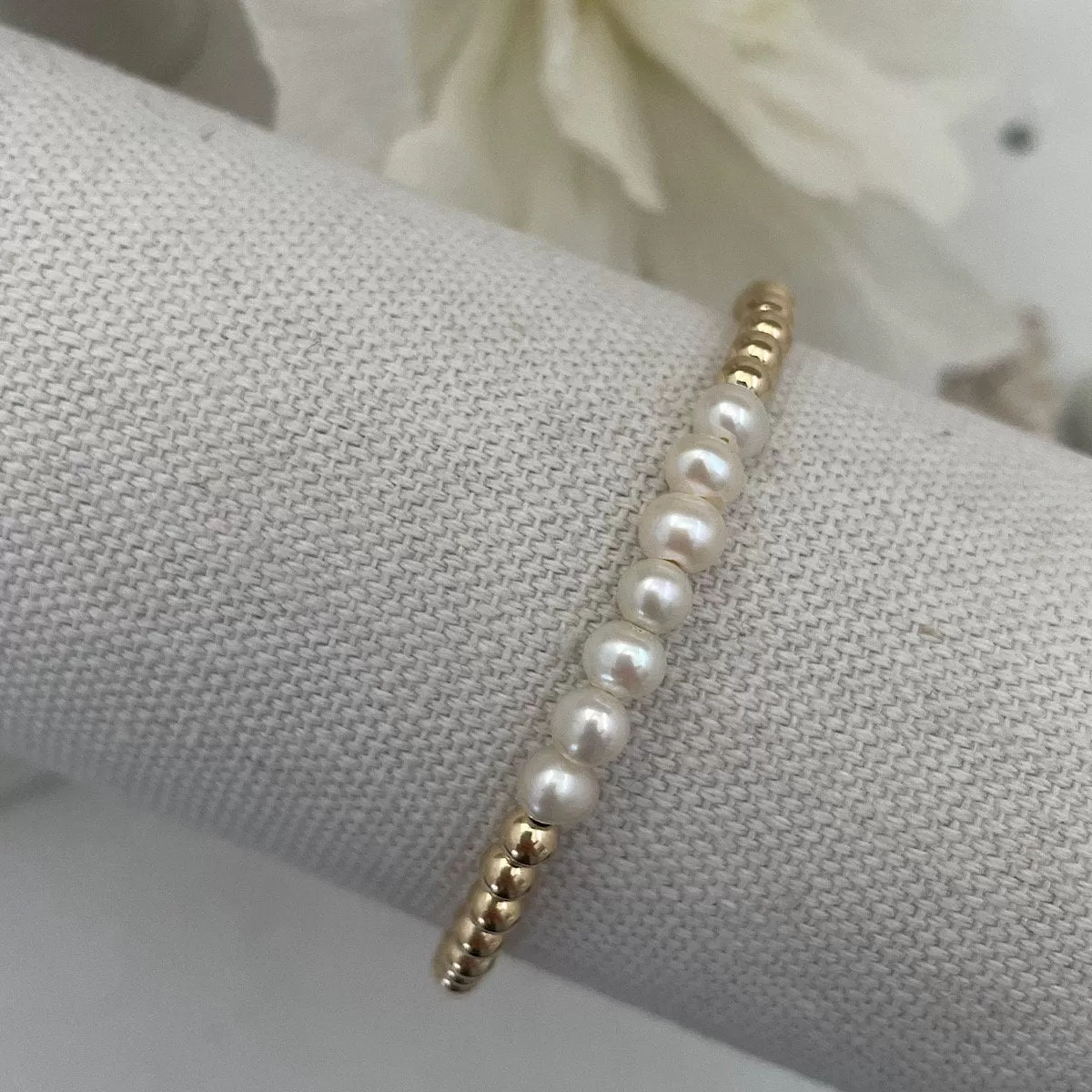 Pearl Strand Classic Bead Bracelet Gold Fill