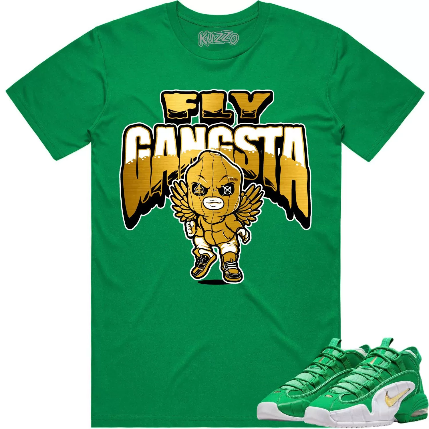 Penny 1 Stadium Green 1s Shirt to Match - GOLD METALLIC FLY GANGSTA