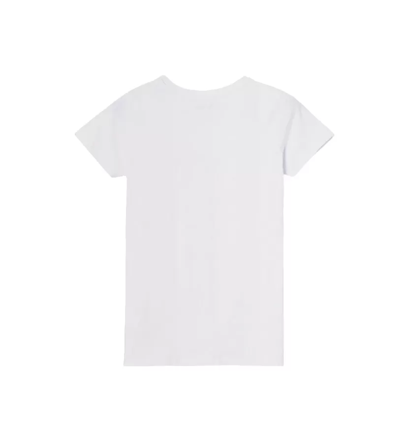 Pepe Jeans women's short sleeve slim t-shirt with printed logo New Virginia PL505202 800 white