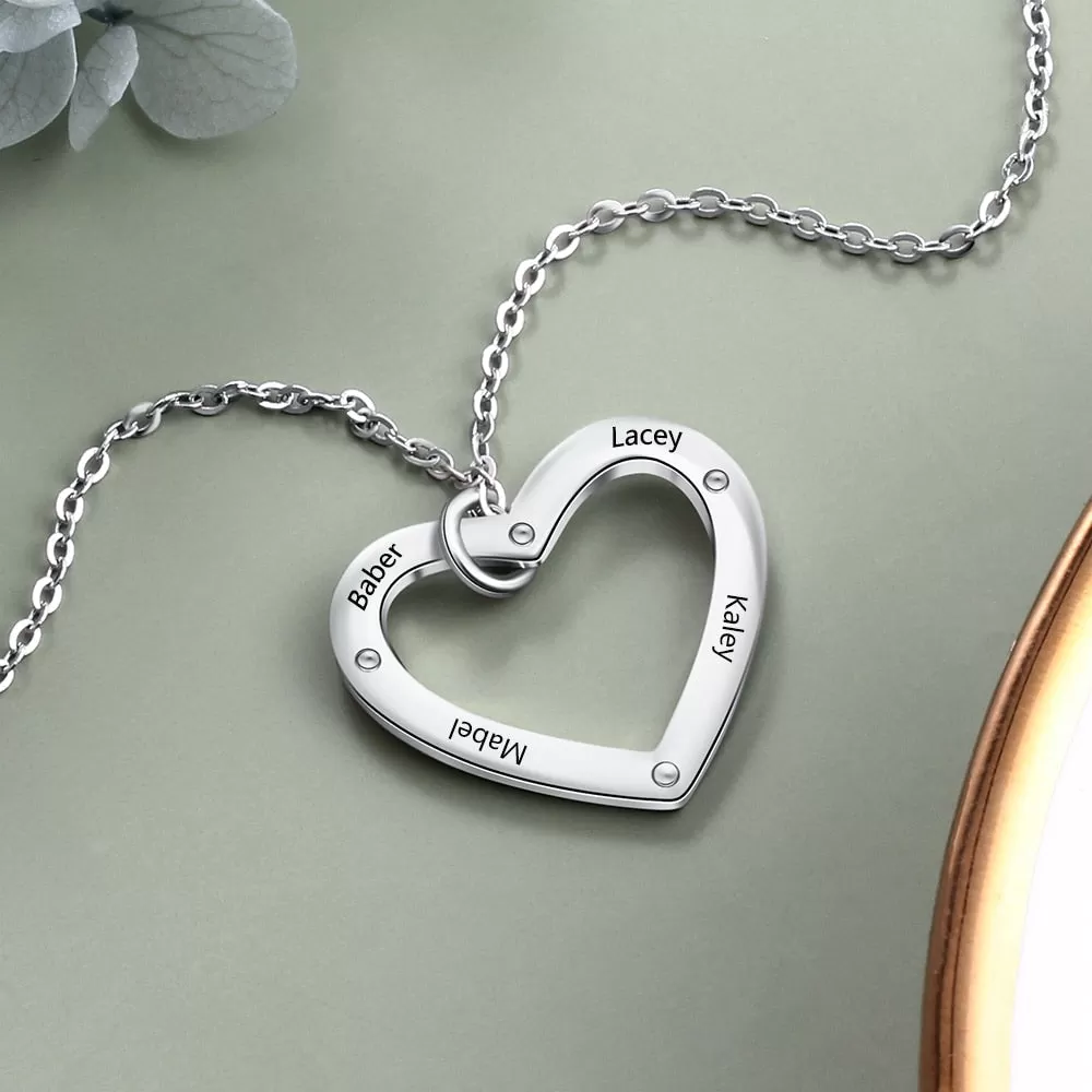 Personalized Engrave 4 Name Necklaces For Women